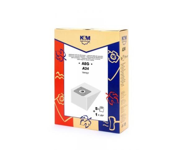 K&M A24 - Worki papierowe do odkurzaczy AEG Gr 28, 5 szt. + filtr - 210063 - zdjęcie